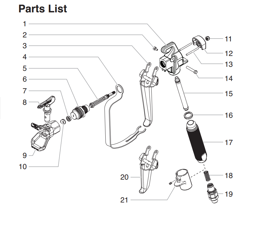 LX-65 High Capacity Spray Gun Parts List
